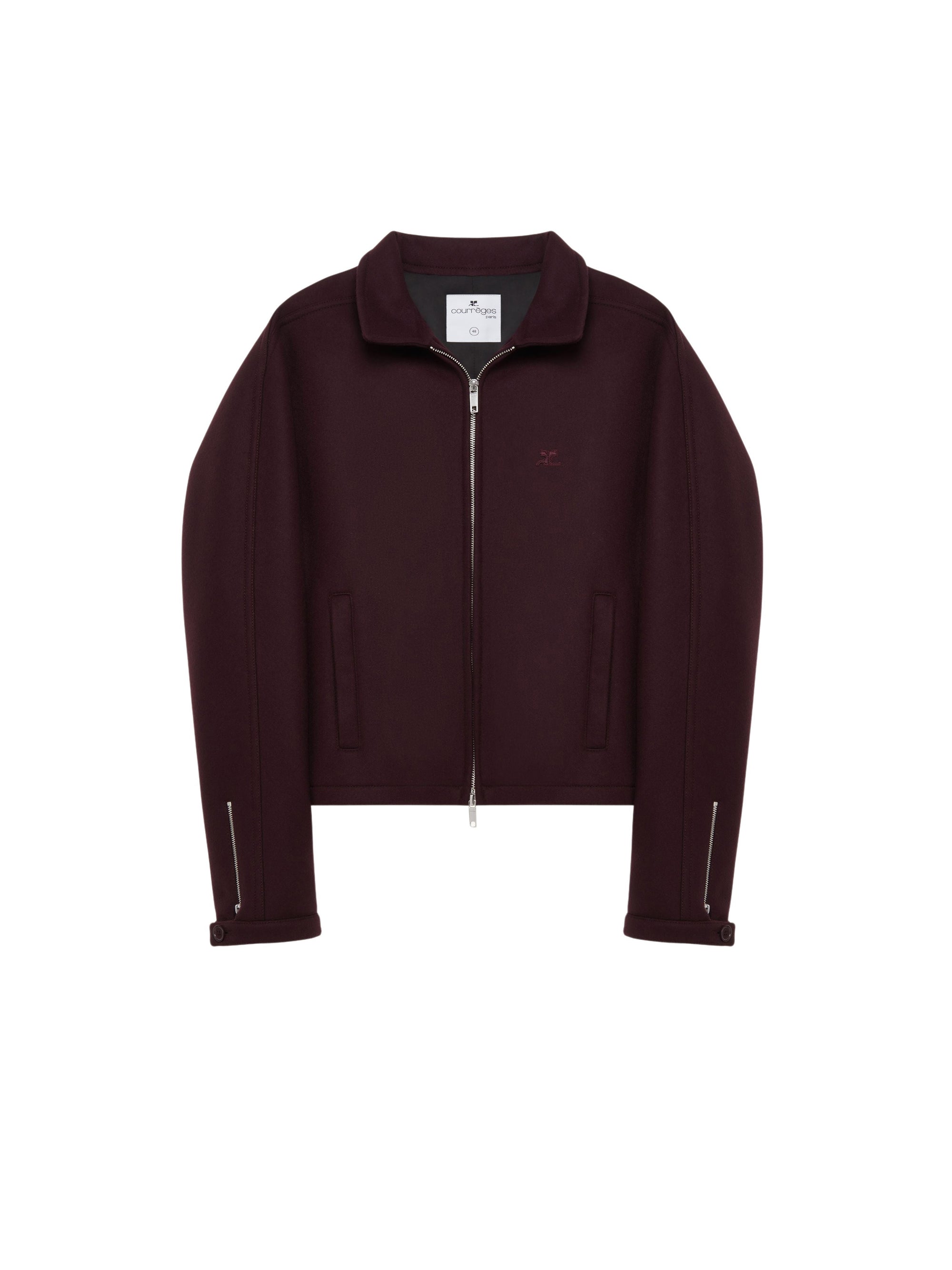 4pcs NEW / BOMBER ZIPPÉ EN LAINE - Burgundy