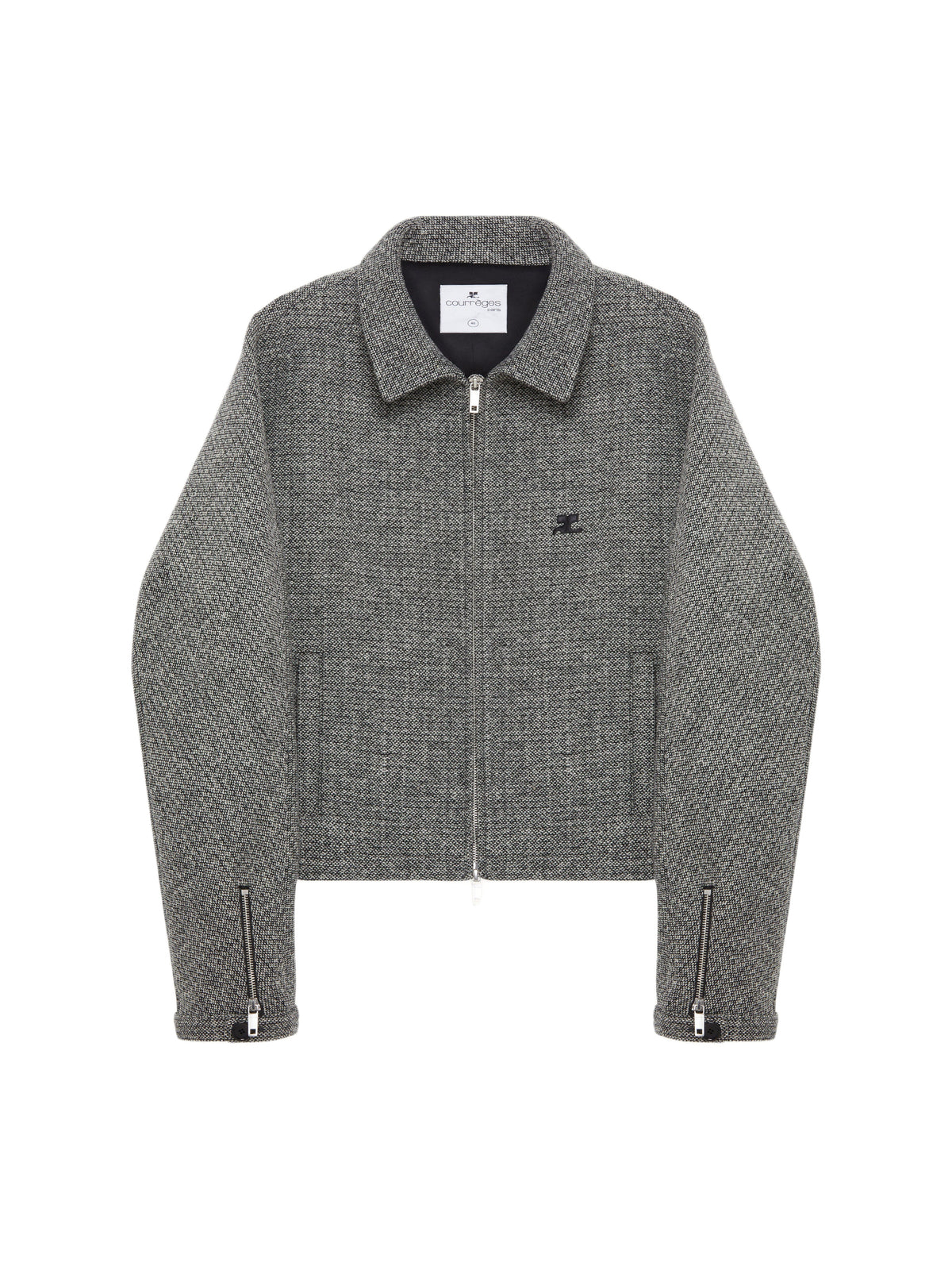 Bomber zippé en laine - Black & White