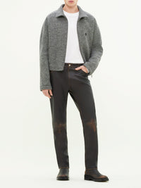 Bomber zippé en laine - Black & White