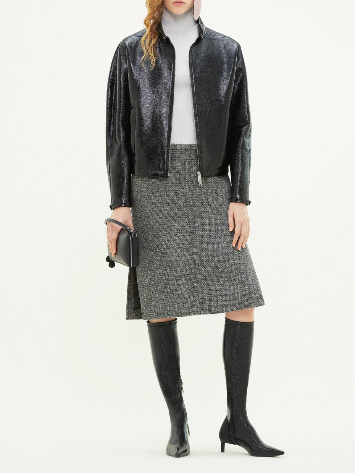 Blouson zippé en vinyle - Black