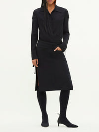 Chemise Strap fluide en soie - Black