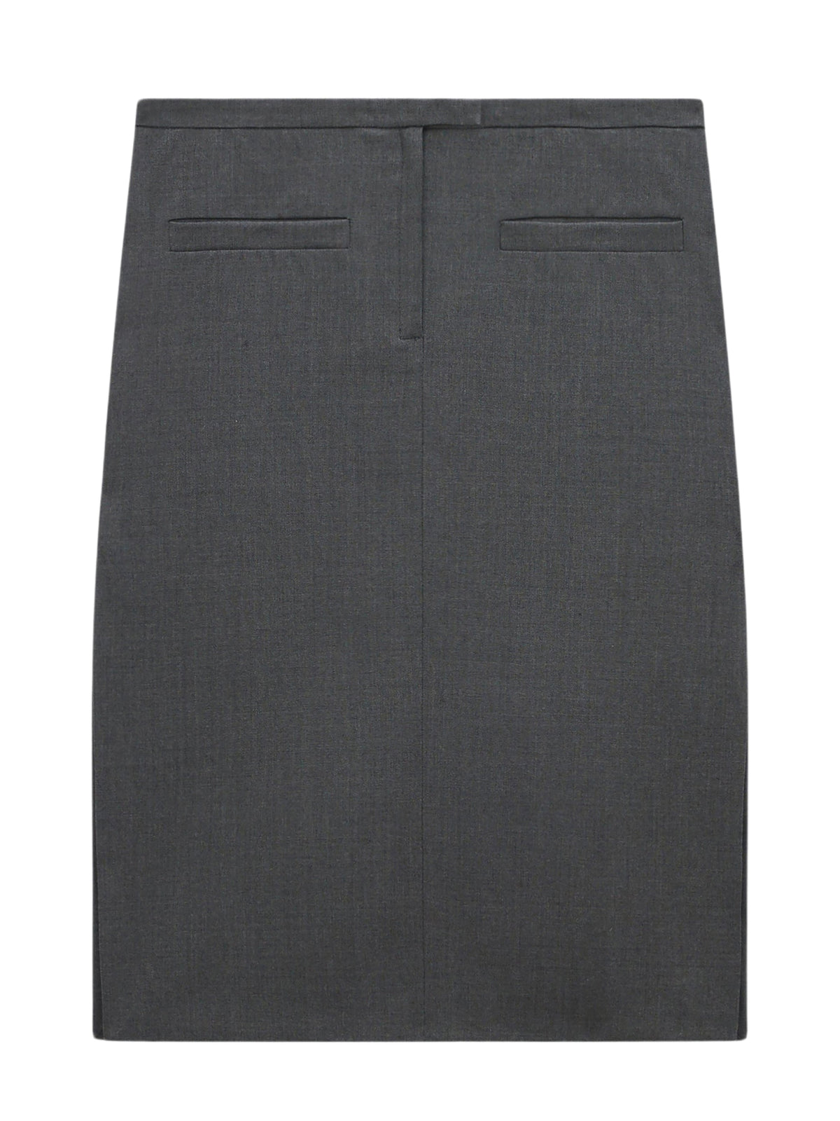 Jupe à double fente en laine - Steel Grey