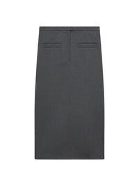 Jupe à double fente en laine - Steel Grey