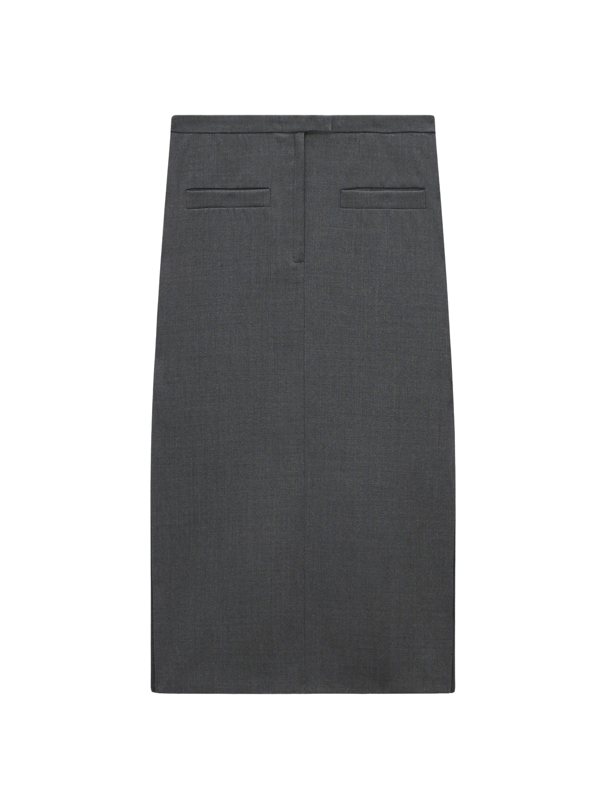 Jupe à double fente en laine - Steel Grey