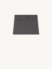 PRIX MARQUE : 100 / MINI SKIRT DOUBLE SLITS WOOL-36
