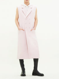 4pcs NEW / MANTEAU BRODÉ SANS MANCHE - Powder pink