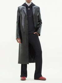 4pcs NEW / MANTEAU EN VINYLE À MANCHES ZIPPÉES  - Black