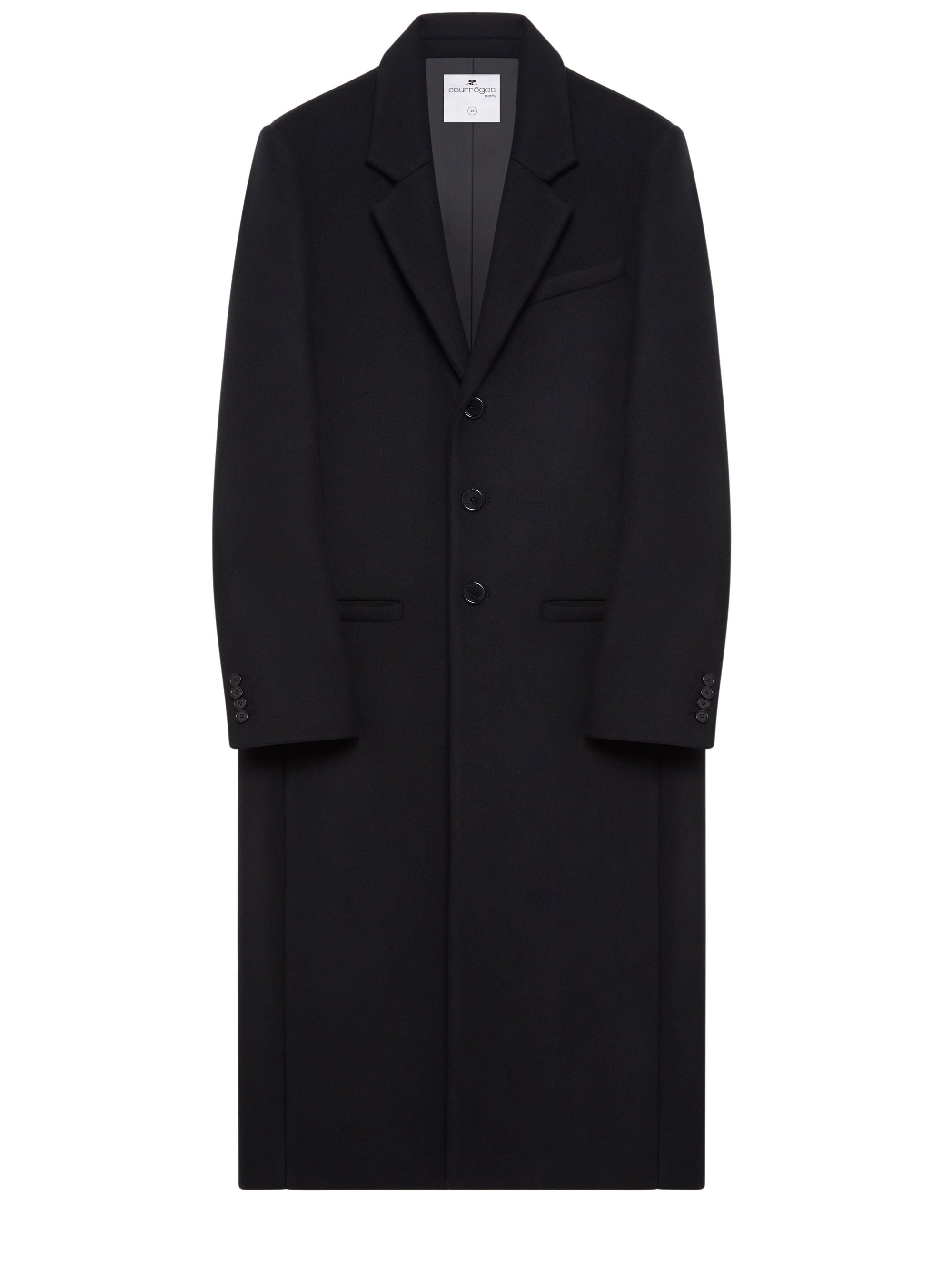 2pcs NEW / MANTEAU EN LAINE À MANCHES ZIPPÉES  - Black