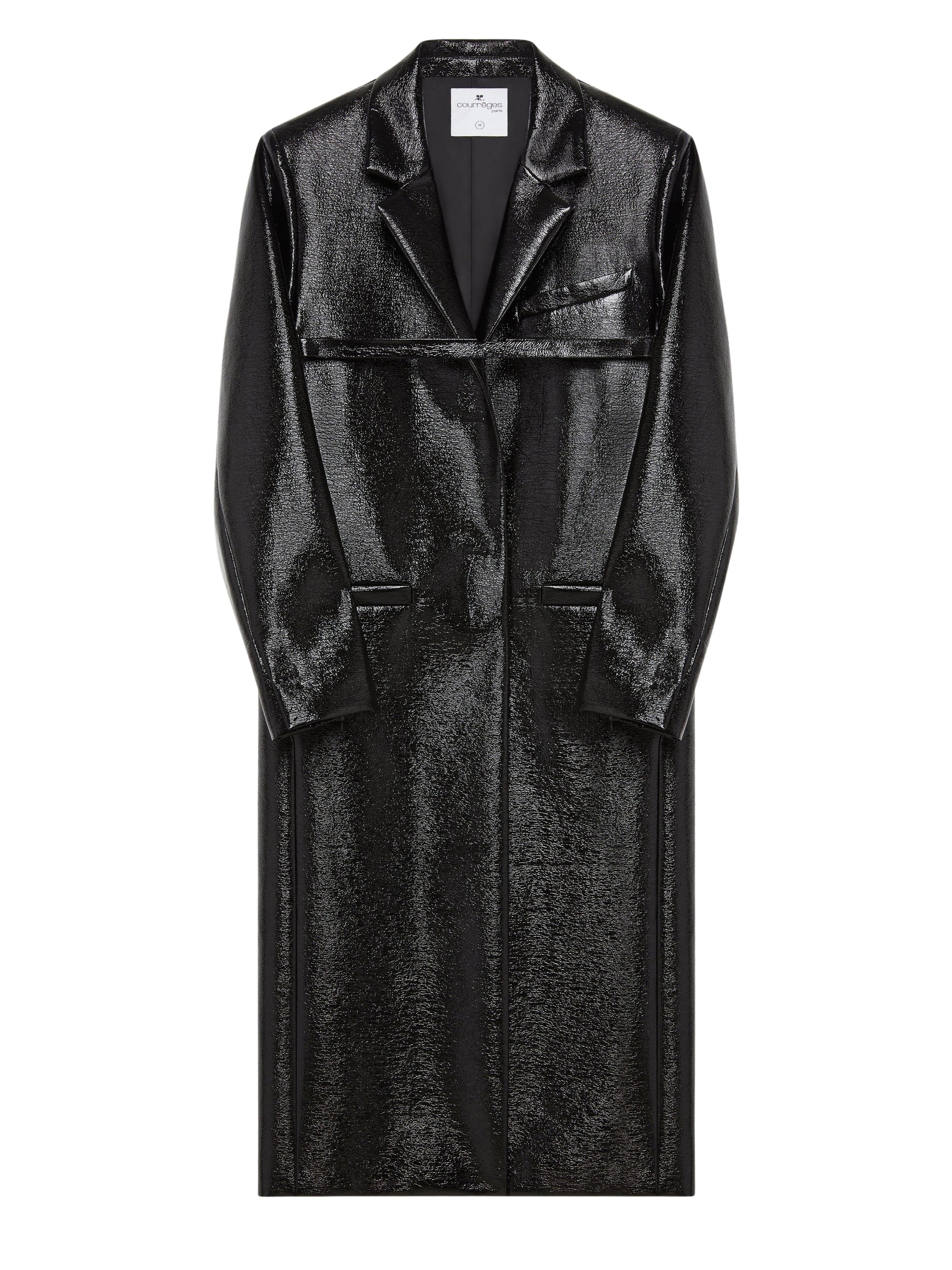 9pcs RELIQUAT 590€ / Manteau strap en vinyle - Black