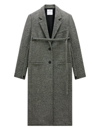 7pcs RELIQUAT 690€ / Manteau strap en laine caviar - Black & White