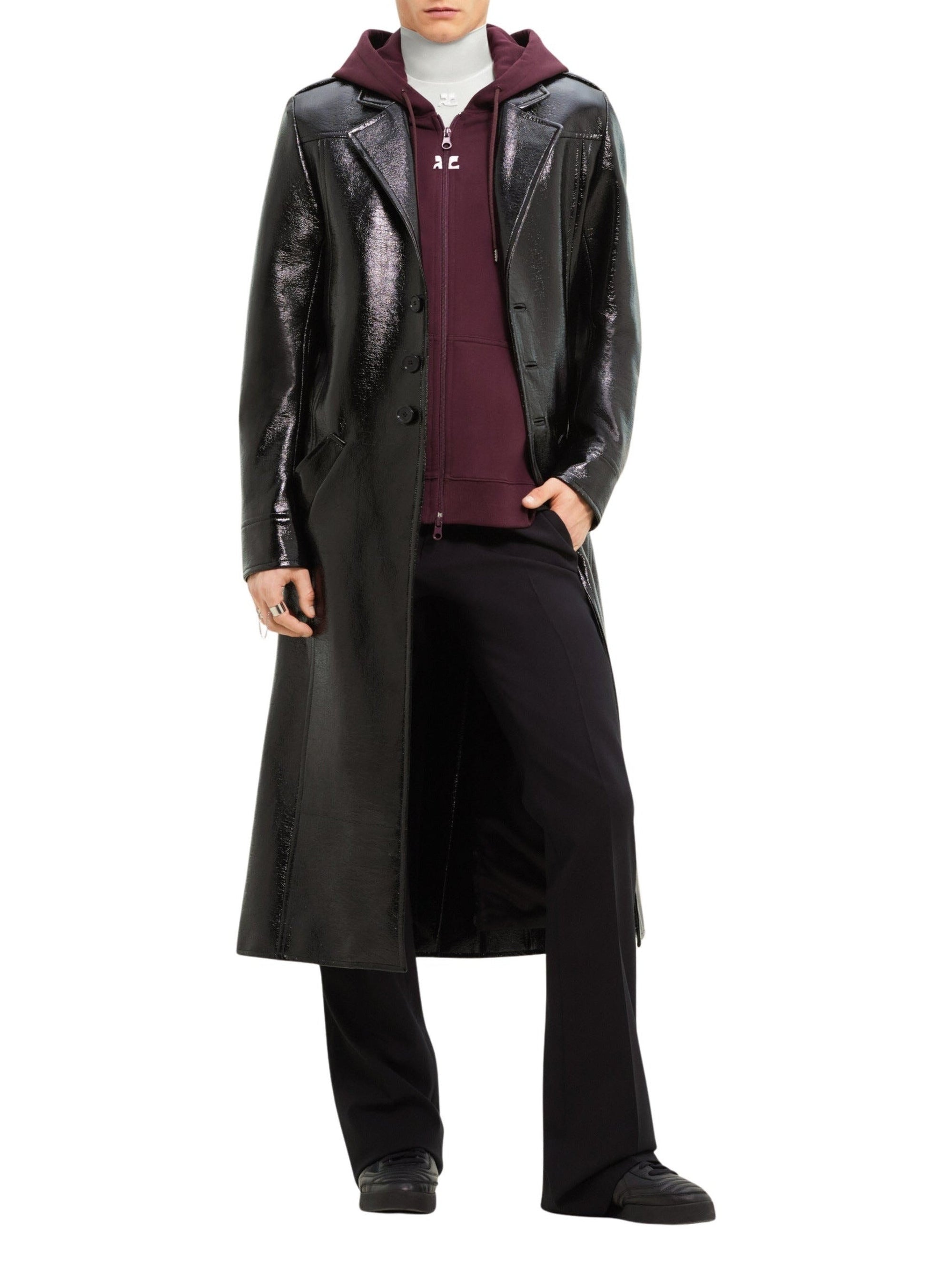 2pcs RELIQUAT 590€ / Manteau héritage en vinyle - Black