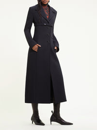 3pcs NEW / MANTEAU HÉRITAGE EN CREPE - Black