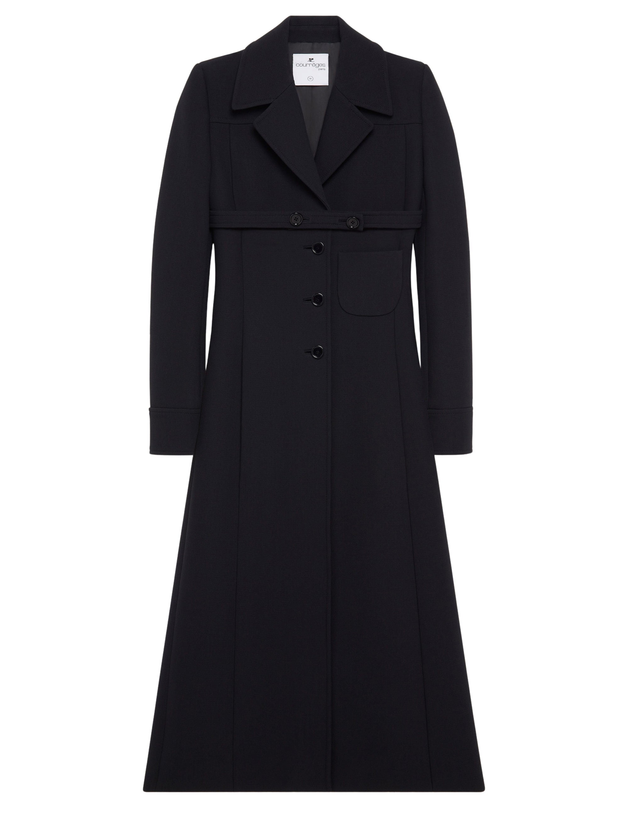 3pcs NEW / MANTEAU HÉRITAGE EN CREPE - Black