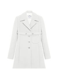 Manteau court ceinturé héritage en crêpe - Heritage White