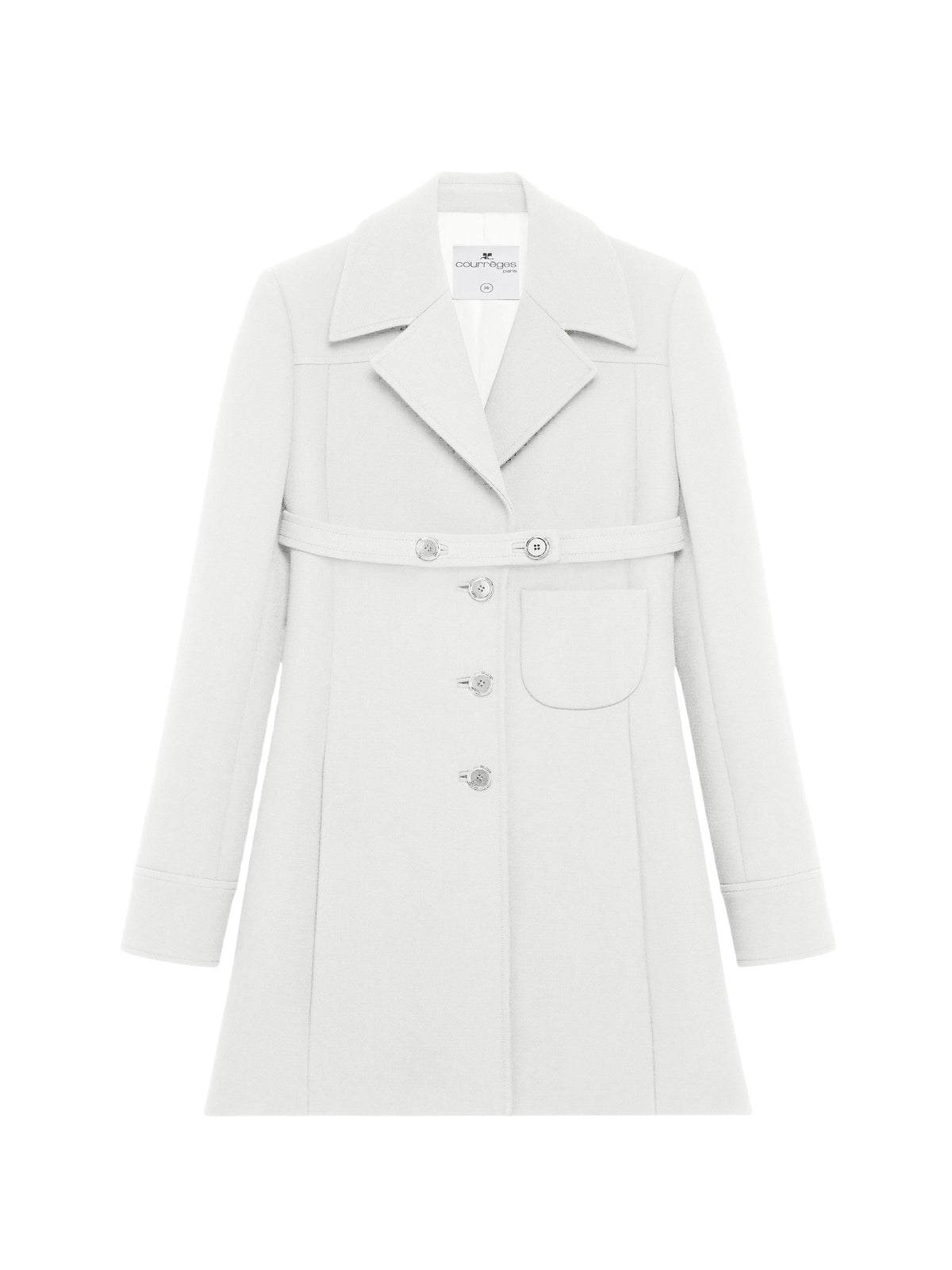 Manteau court ceinturé héritage en crêpe - Heritage White