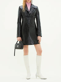 28pcs RELIQUAT 550€ / Manteau court ceinturé en vinyle - Black