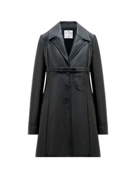 28pcs RELIQUAT 550€ / Manteau court ceinturé en vinyle - Black