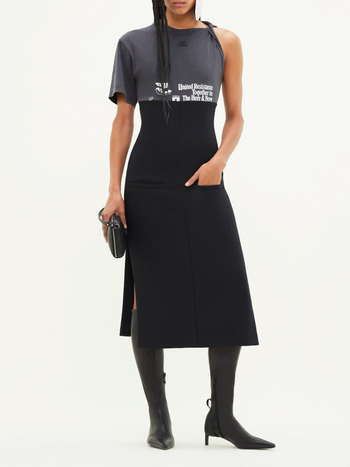 Robe Twist Bigout en crêpe - Black
