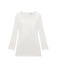 1pcs NEW / MINI ROBE EN CRÊPE À POCHE - Heritage white