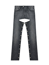 PRIX MARQUE : 90 / PANTS CHAPS BLACK DENIM-44