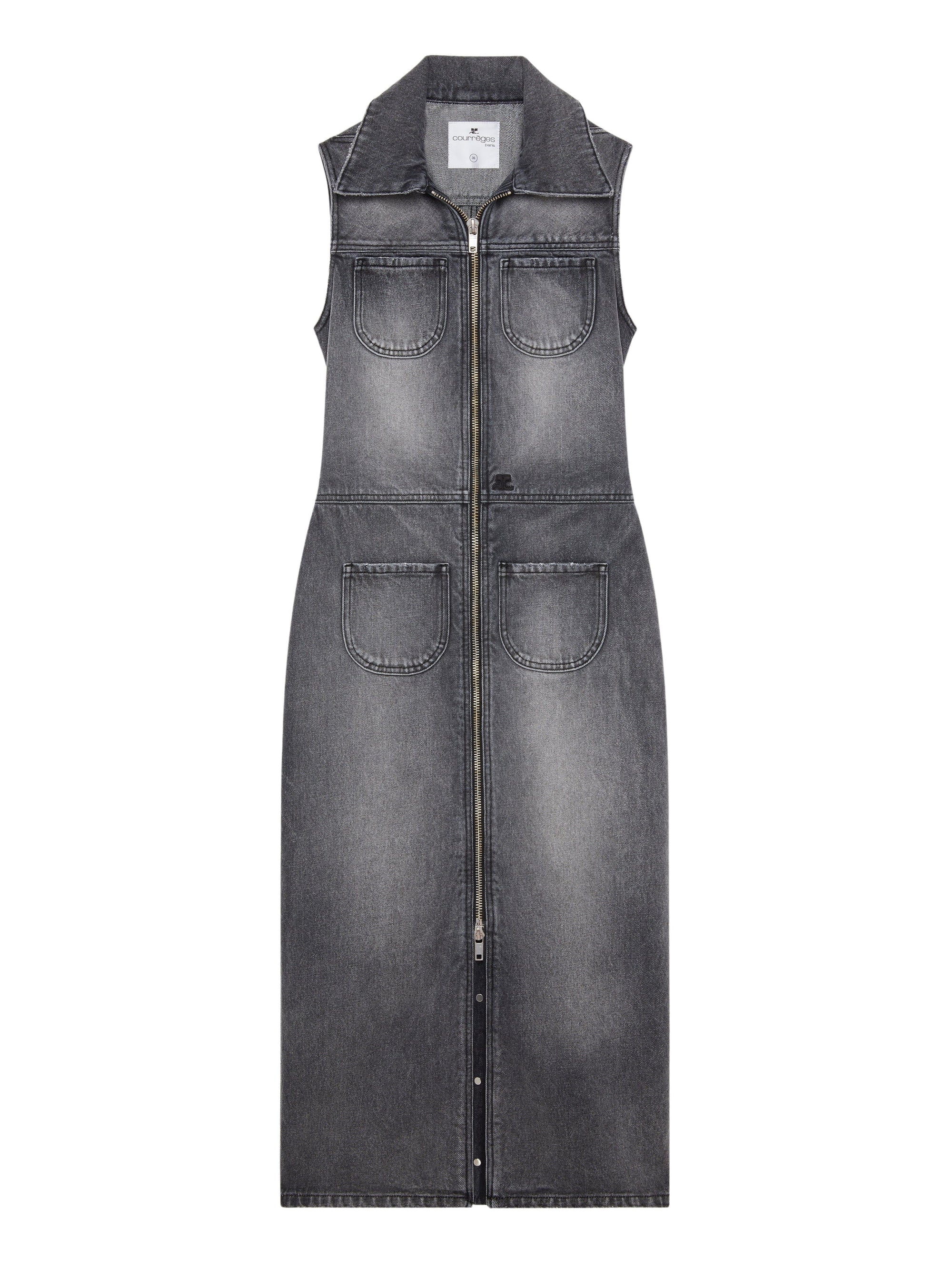 3pcs RELIQUAT 250€ / Robe à double poche en denim - Stonewashed grey
