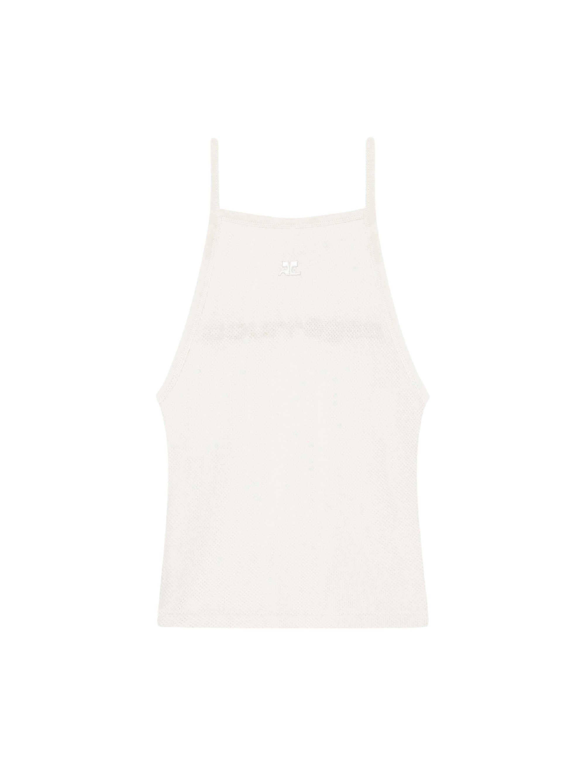NECKLINE MESH PRINTED