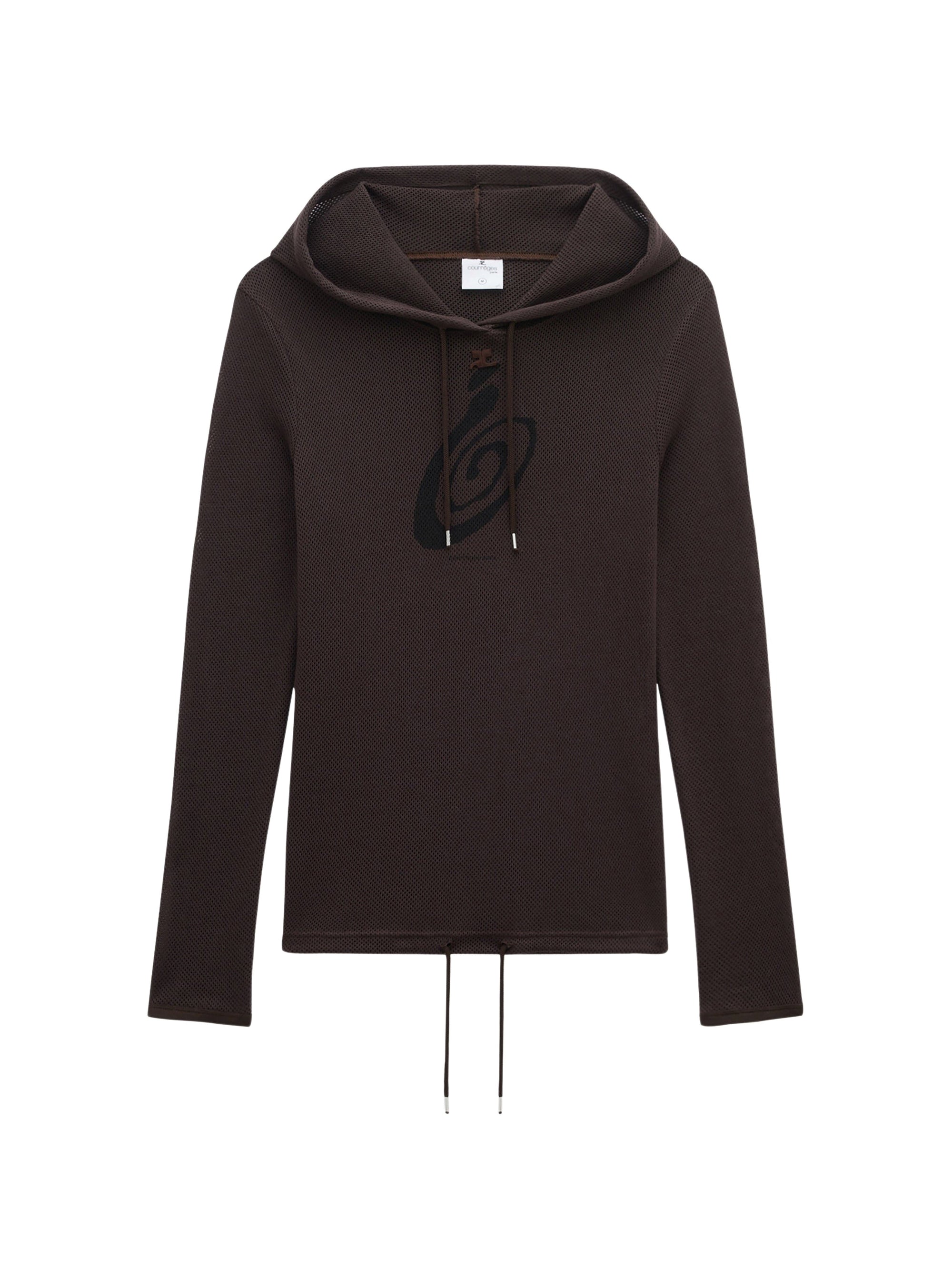9pcs RELIQUAT 120€ / Hoodie imprimé en mesh - Coffee