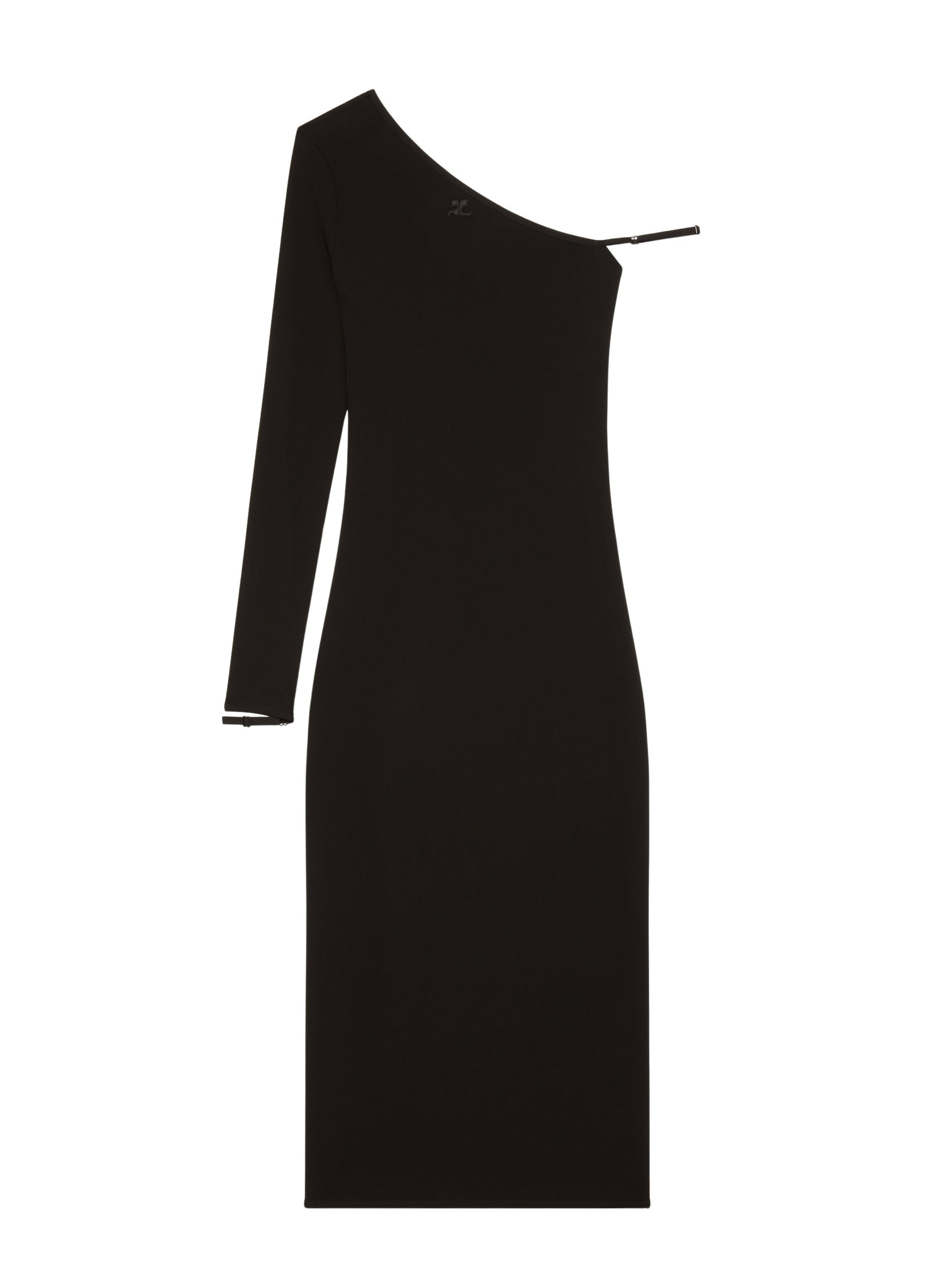 5pcs RELIQUAT 290€ / Robe à une manche en crêpe - Black