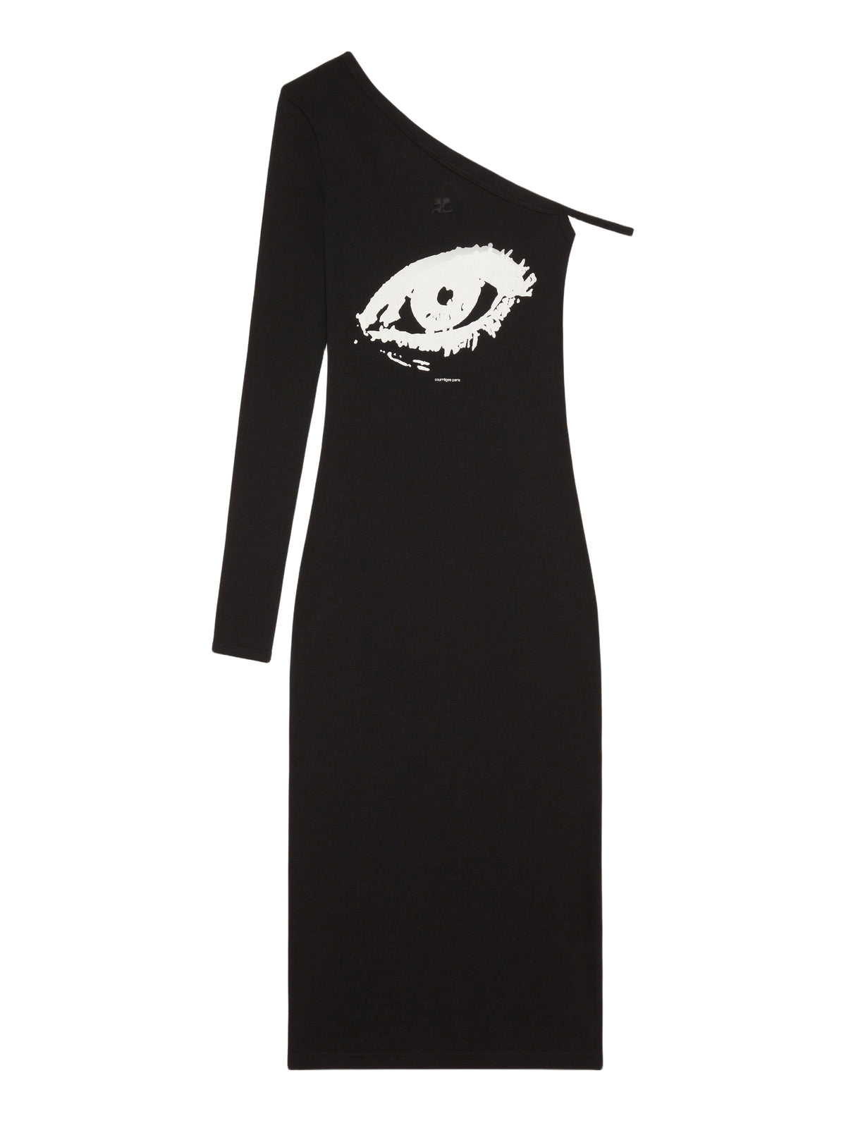 PRIX MARQUE : 120 / LONG DRESS ONE SLEEVE CONTRAST PRINT-M