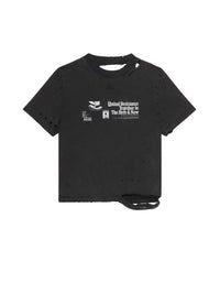38pcs NEW / T-SHIRT USÉ À IMPRIMÉ  - Stonewashed grey