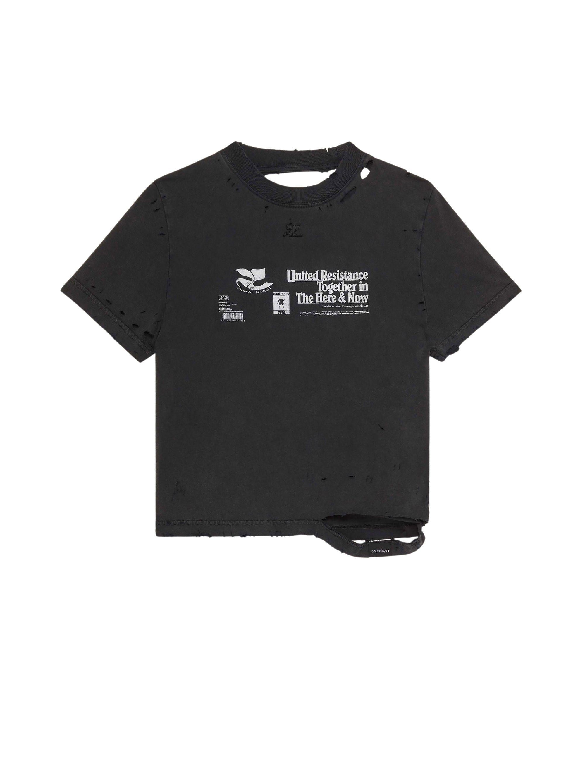 38pcs NEW / T-SHIRT USÉ À IMPRIMÉ  - Stonewashed grey