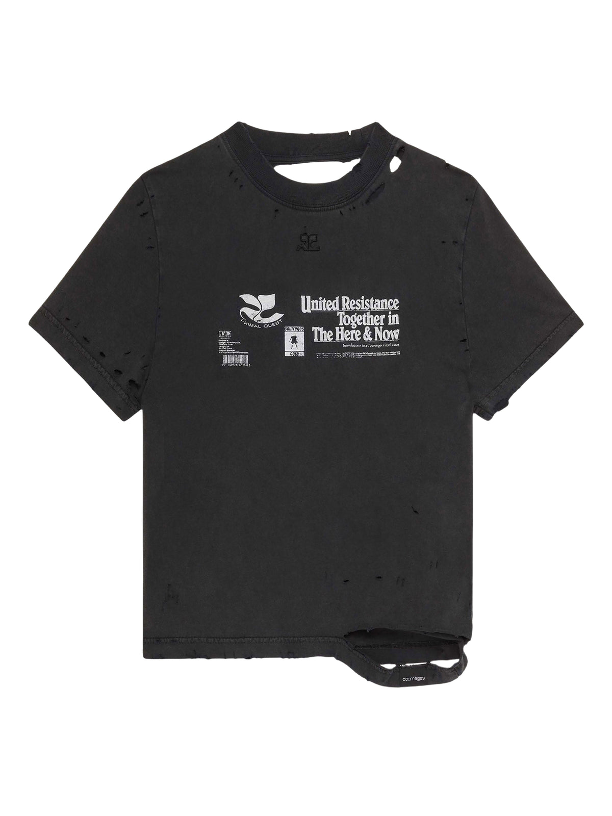 T-shirt a imprimé destroy - Stonewashed Grey