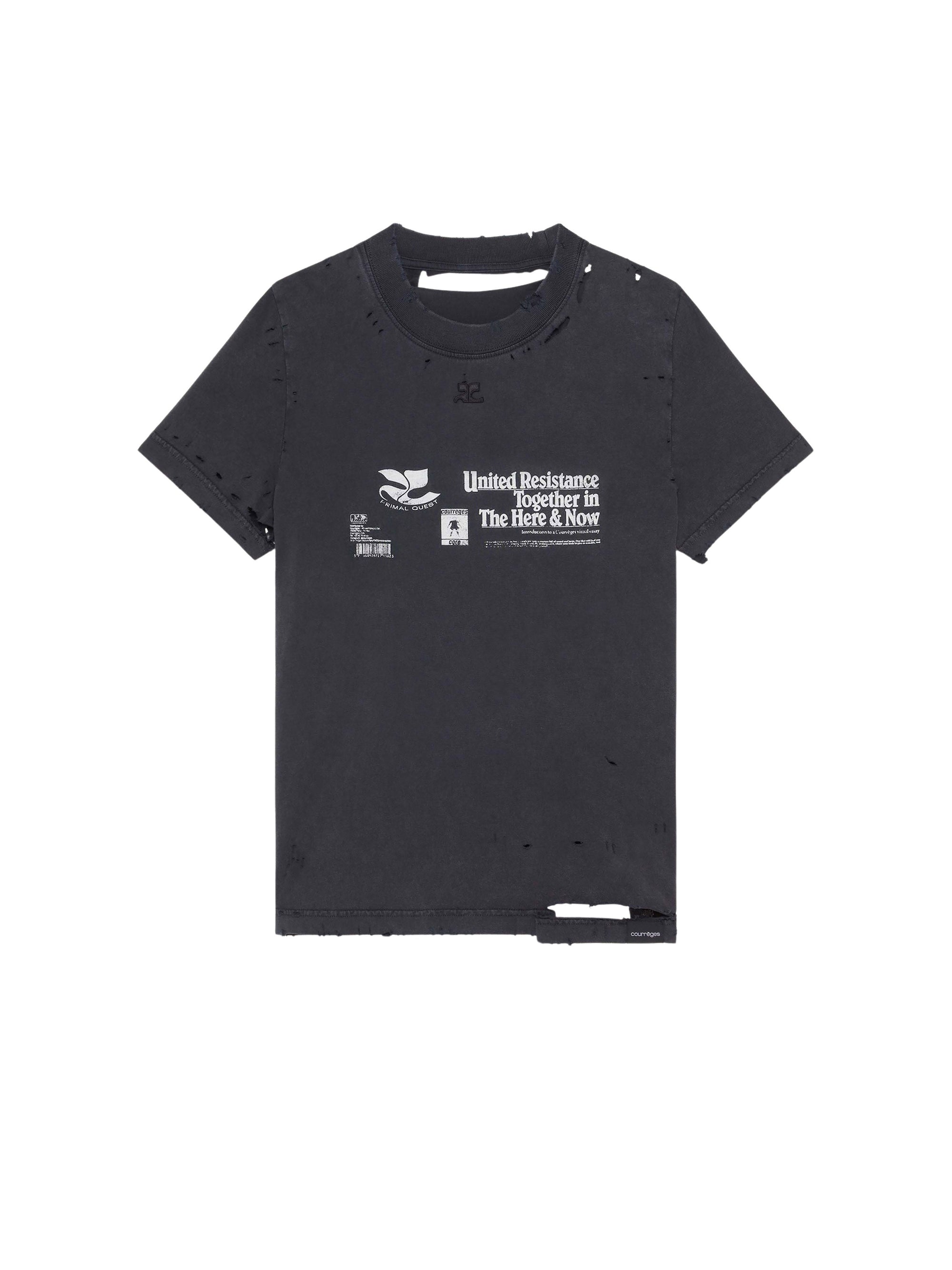 19pcs NEW / T-SHIRT USÉ À IMPRIMÉ  - Stonewashed grey