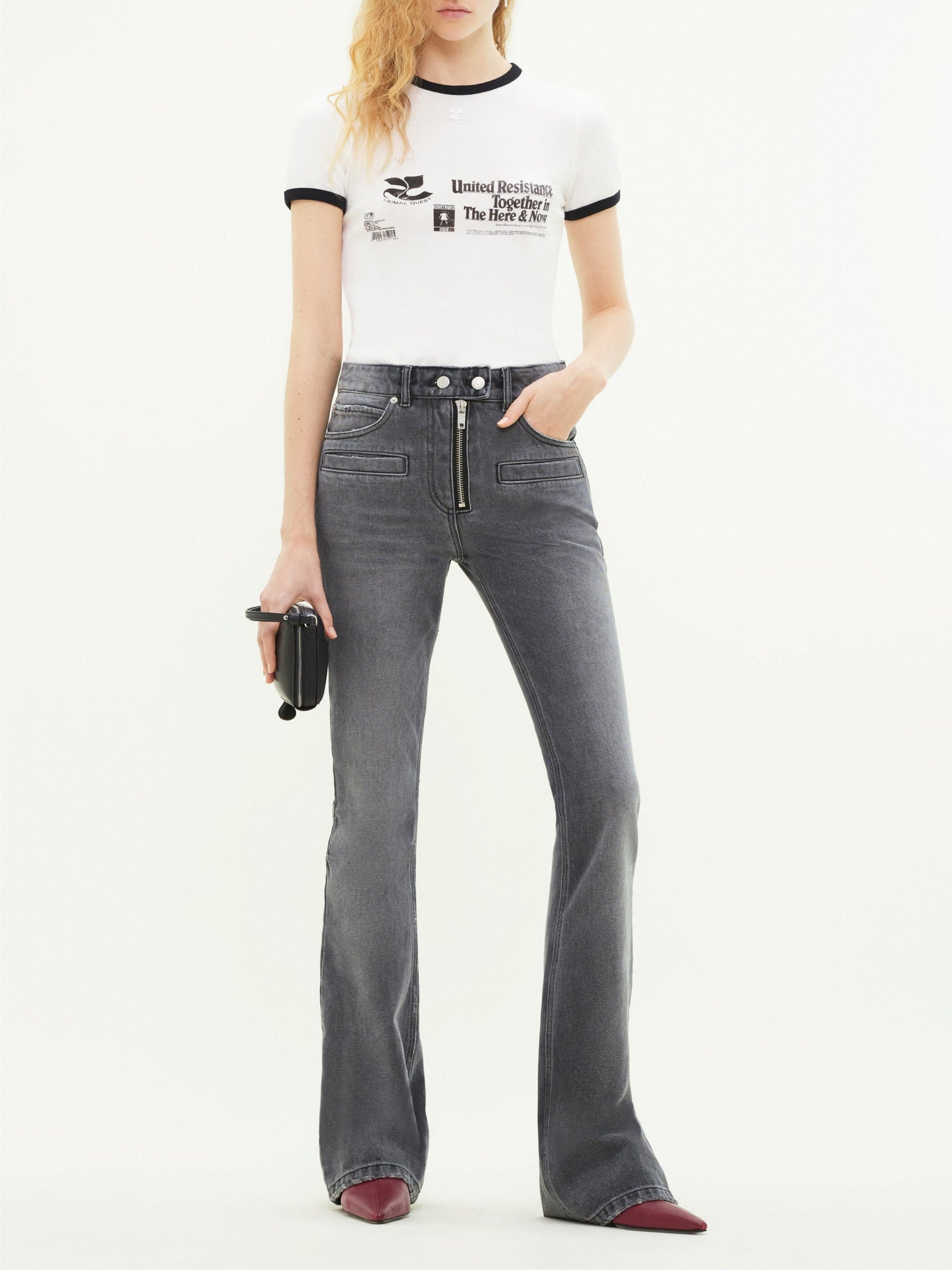 359pcs RELIQUAT 95€ / T-shirt contraste imprimé - White & Oatmeal