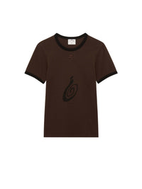 15pcs RELIQUAT 95€ / T-shirt contraste imprimé - Coffee & Black