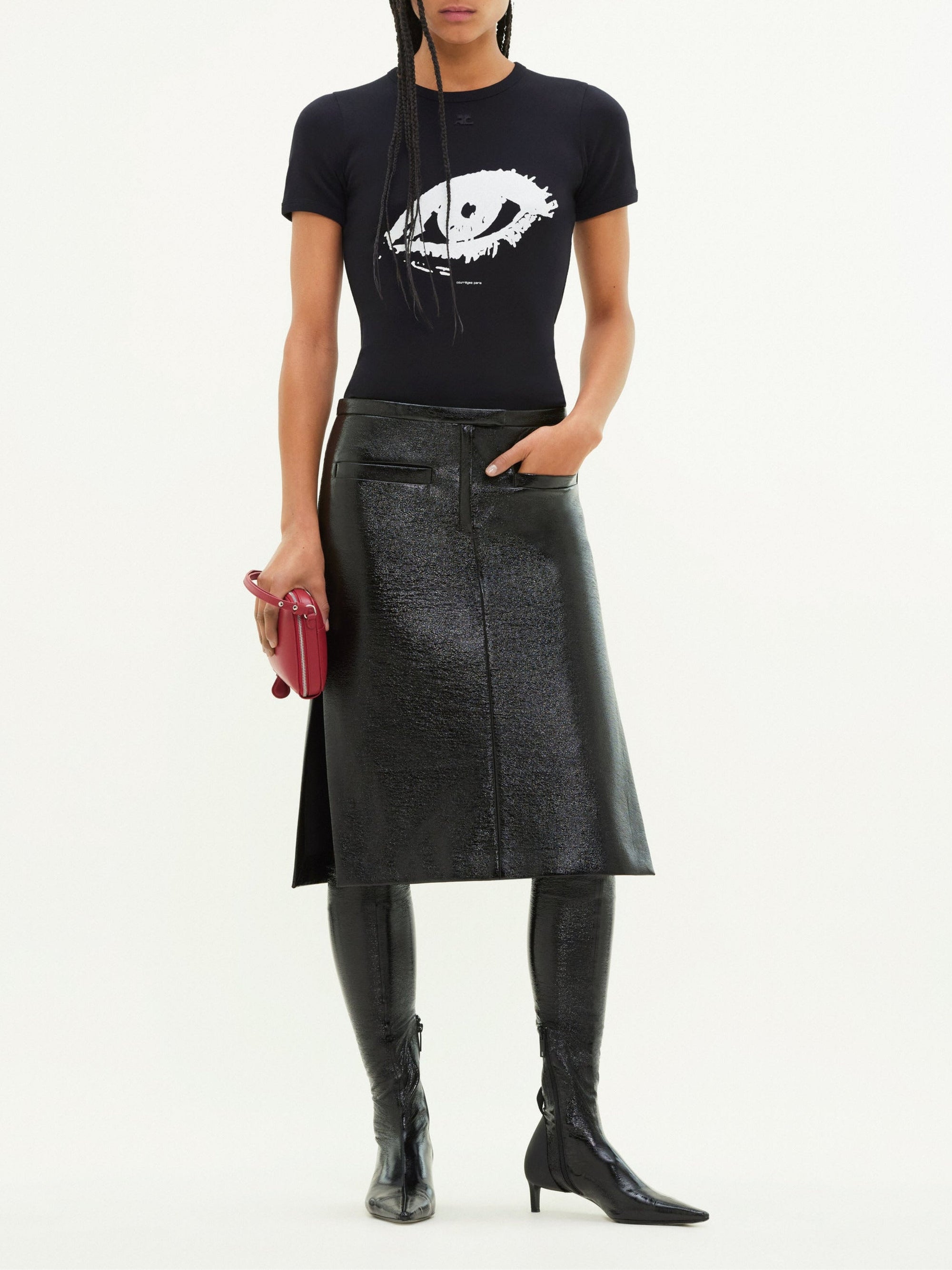 16pcs RELIQUAT 95€ / T-shirt contraste imprimé - Black