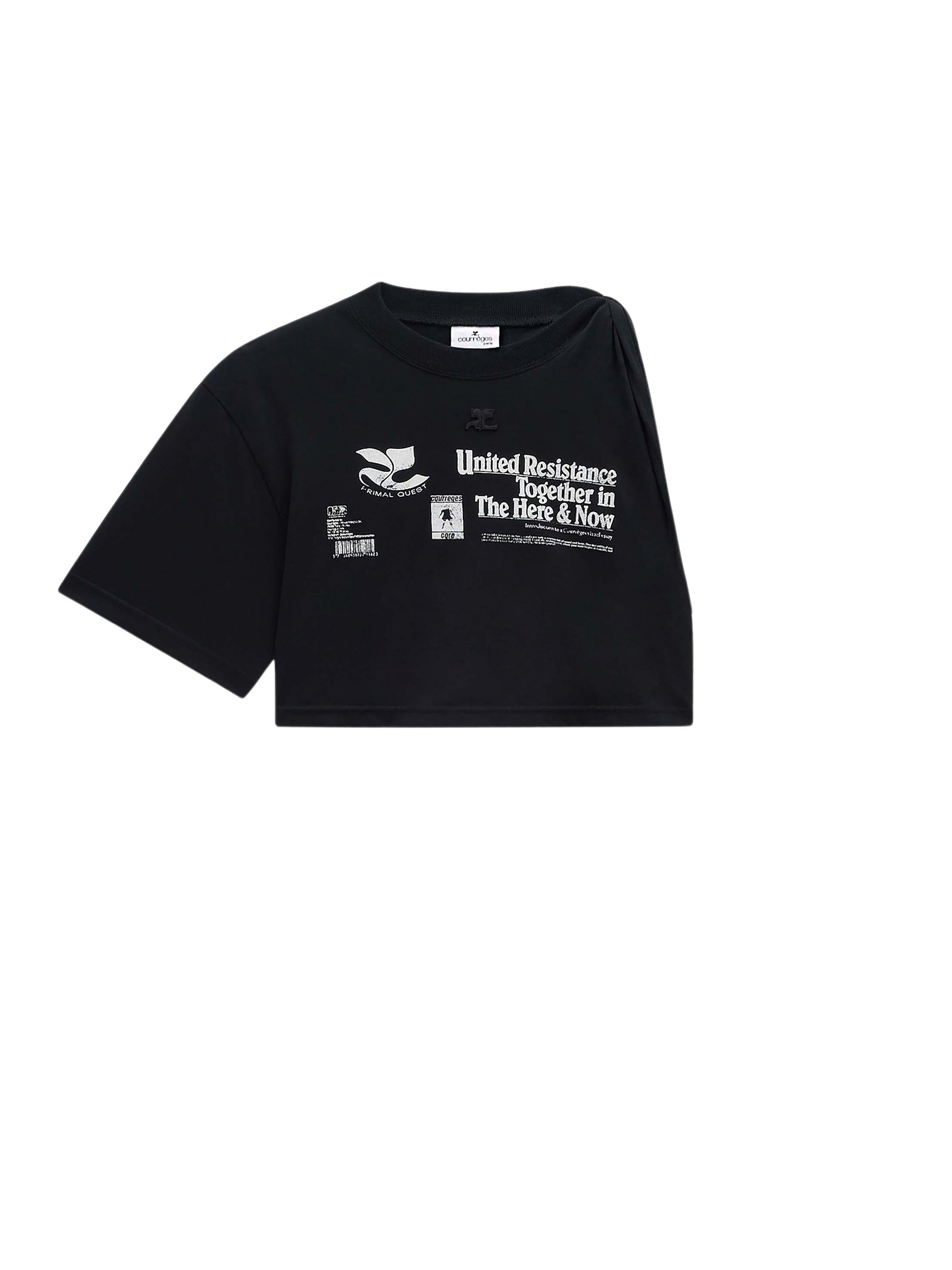 15pcs RELIQUAT 75€ / T-shirt épaule twist imprimée - Black