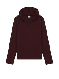 LS T-SHIRT HOODED SNAPS-M