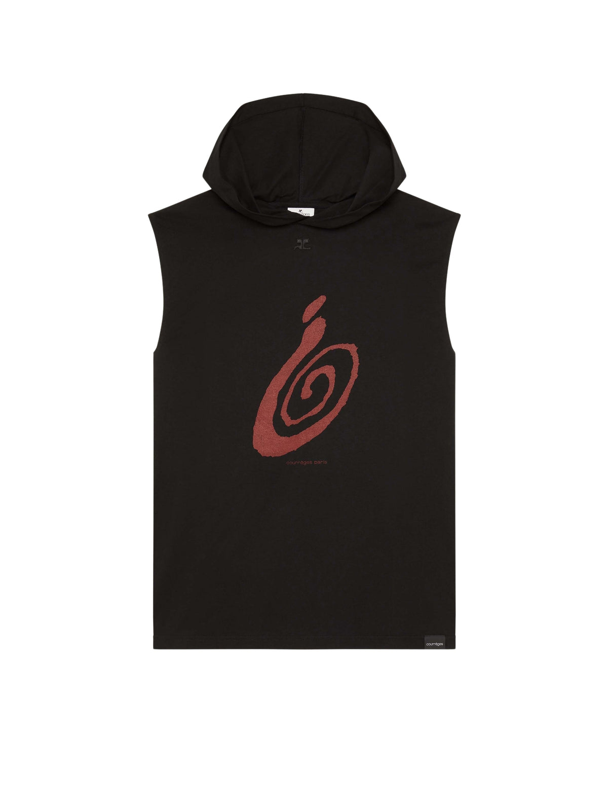 HOODED SLEEVELESS PRINT