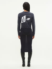 13pcs RELIQUAT 120€ / T-shirt à manches longues AC logo imprimé - Stonewashed grey