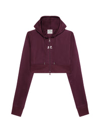 1pcs NEW / VESTE CROPPED TRACKSUIT INTERLOCK  - Burgundy