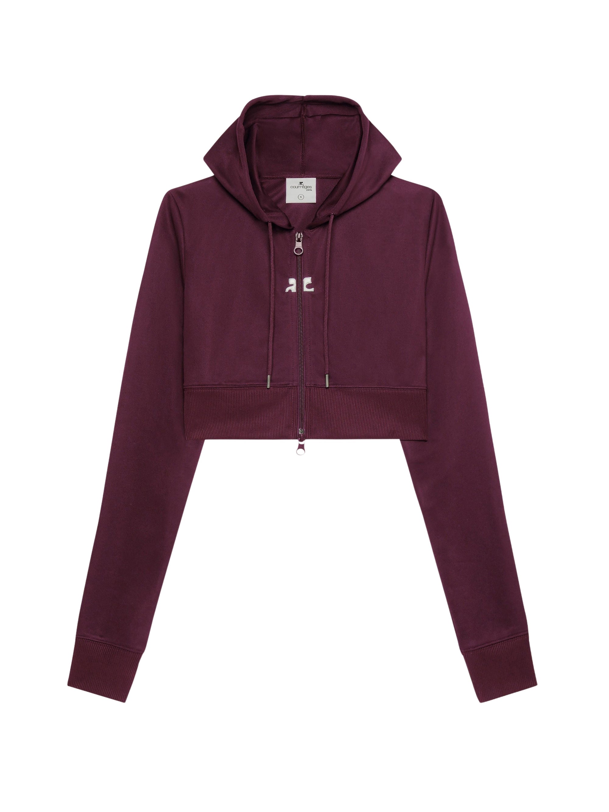 1pcs NEW / VESTE CROPPED TRACKSUIT INTERLOCK  - Burgundy