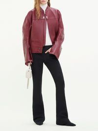 16pcs NEW / BLOUSON SCUBA EN CUIR  - Groseille foncé