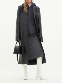 9pcs NEW / MANTEAU EN CUIR À MANCHES ZIPPÉES  - Black