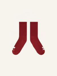 3pcs RELIQUAT 20€ / Chaussettes résistance unie - Groseille foncé & Blanc