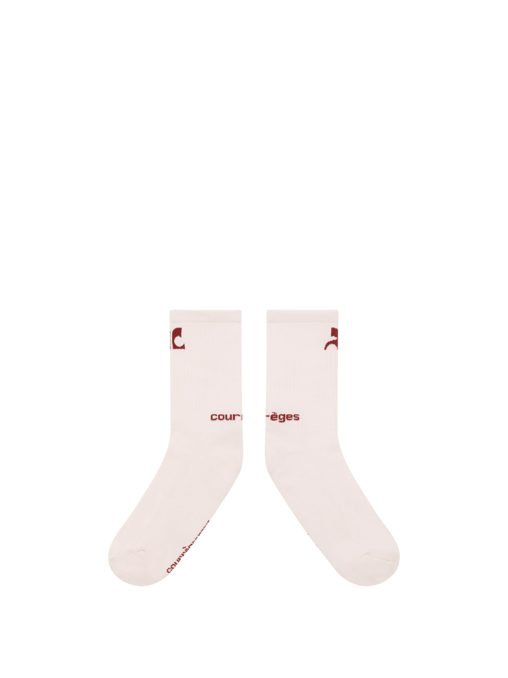 7pcs RELIQUAT 20€ / Chaussettes AC logo sports - Groseille foncé & Blanc