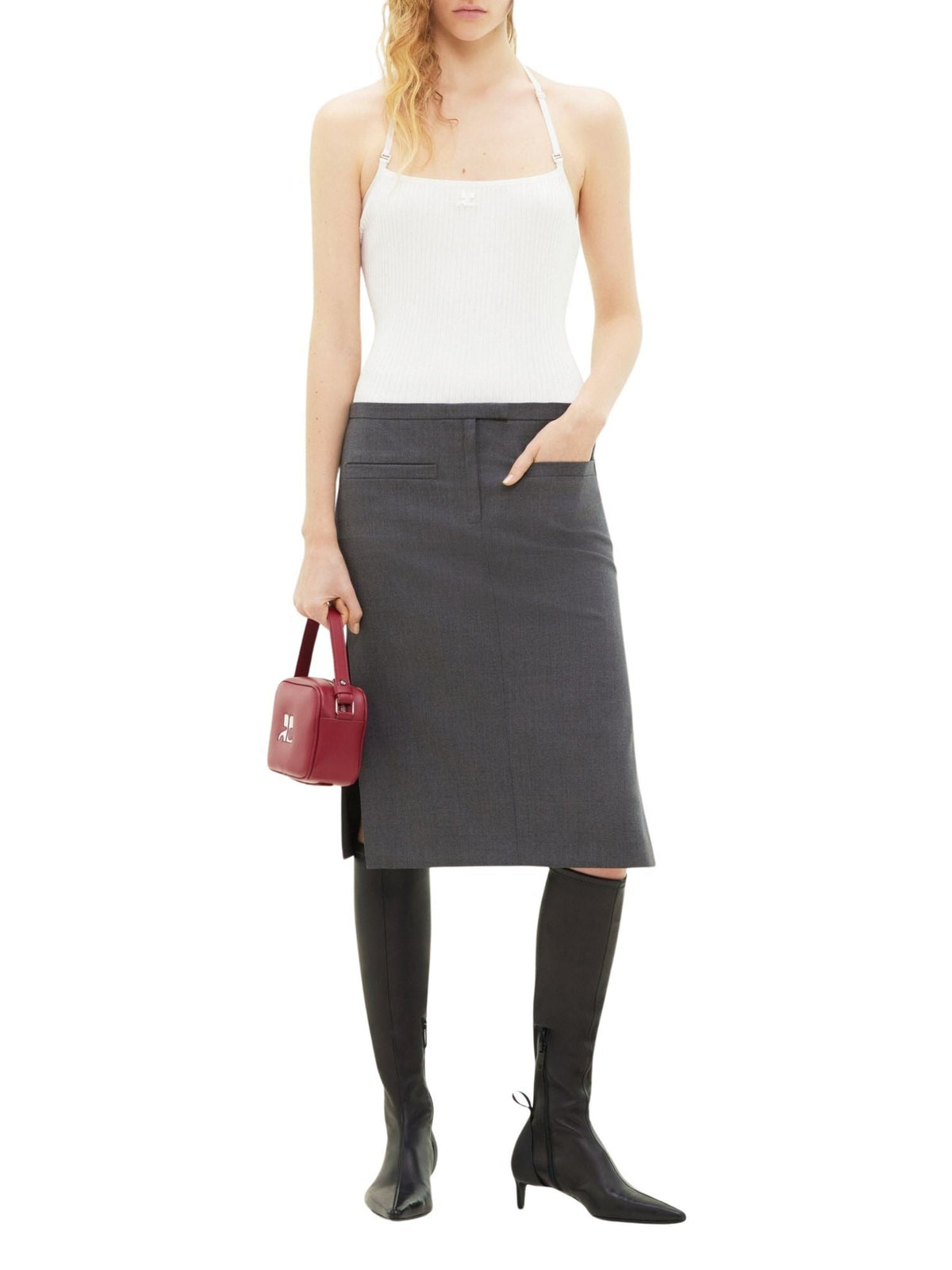 STRAP RIB KNIT