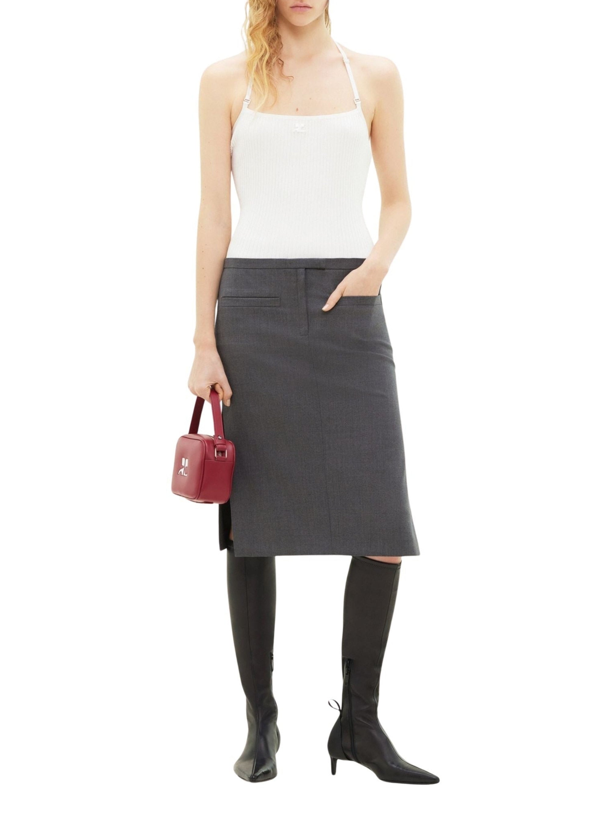 5pcs RELIQUAT 95€ / Débardeur strap en maille cotelée - Plum