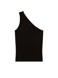 4pcs RELIQUAT 95€ / Débardeur asymétrique en tricot milano - Black