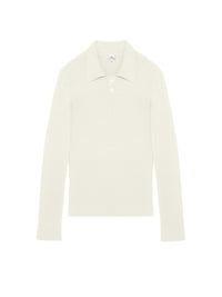 Polo à manches courtes en maille côtelée - Heritage White